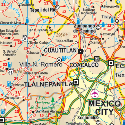 detail Mexiko jih (Mexico South) 1:1m mapa ITM