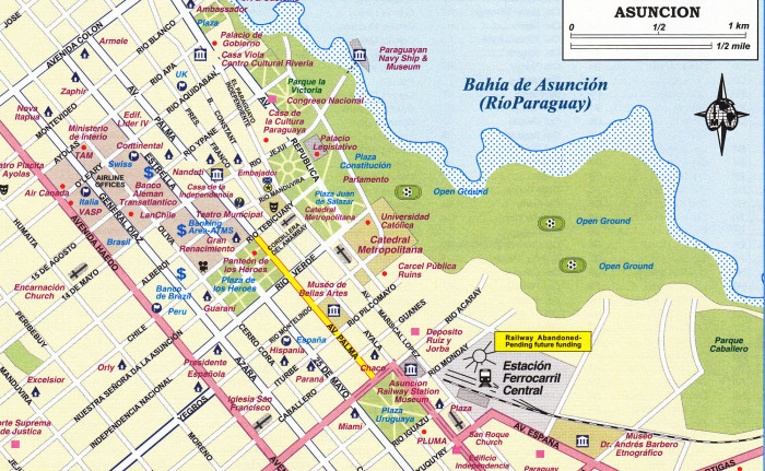 detail Paraguay 1:1m Bolivia South 1:1,39m mapa ITM