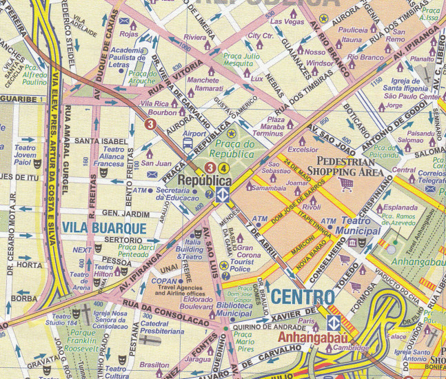 detail Sao Paulo & jižní Brazílie (Sao Paulo & South Brazil) 1:12,5t/1:2,2m mapa ITM