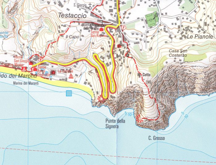 detail Isola d Ischie e Procida 1:15t mapa KOMPASS #680