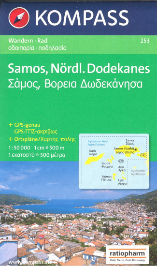 detail Samos, N. Dodekanese 1:50t mapa #253 KOMPASS