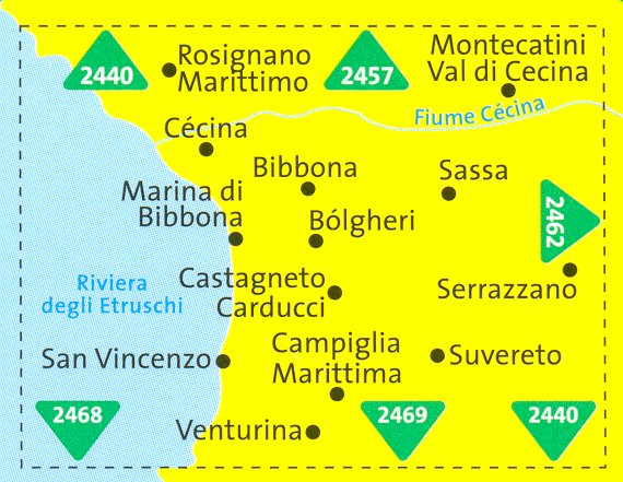 detail Toskánsko - Riviera degli Etruschi 1:50t mapa #2461 KOMPASS