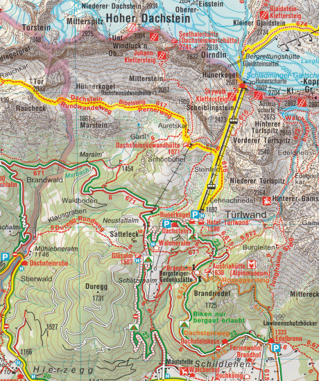 detail Dachstein 1:50t mapa KOMPASS #20