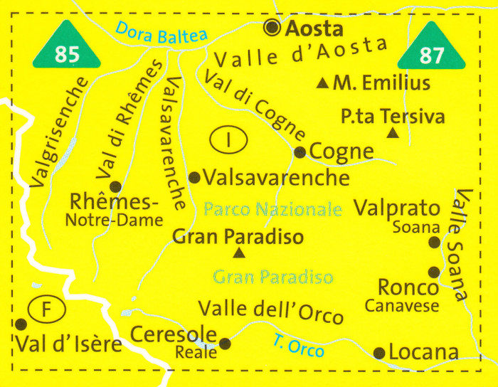 detail PN Gran Paradiso 1:50t mapa KOMPASS #86