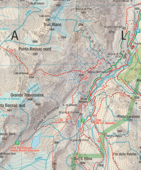 detail PN Gran Paradiso 1:50t mapa KOMPASS #86