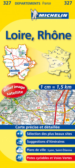 detail Loire, Rhône (Francie), mapa 1:150 000, MICHELIN