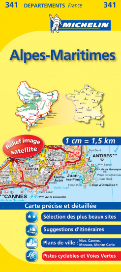 detail Alpes-Maritimes (Francie), mapa 1:150 000, MICHELIN