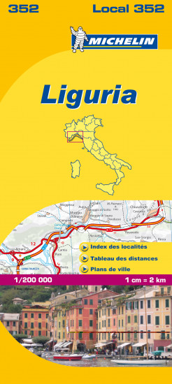 detail Ligurie (Itálie), mapa 1:200 000, MICHELIN