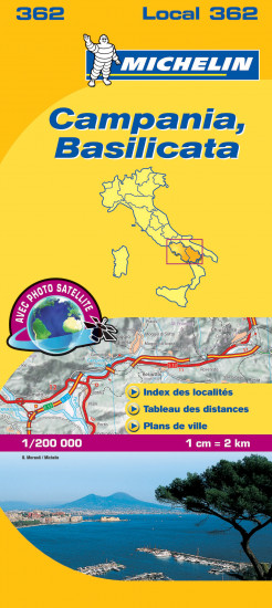 detail Campania, Basilicata (Itálie), mapa 1:200 000, MICHELIN