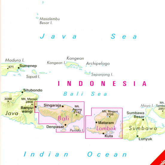 detail Bali & Lombok 1:180t mapa Nelles