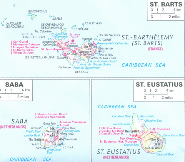 detail Karibské ostrovy (Caribbean Islands) 1:2,5m mapa Nelles