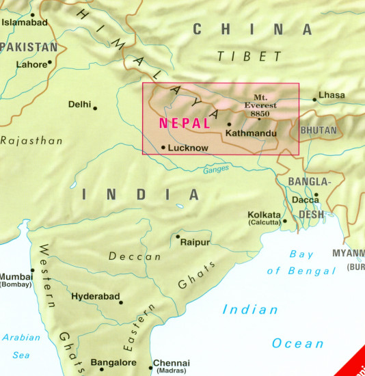 detail Nepál 1:480t mapa Nelles