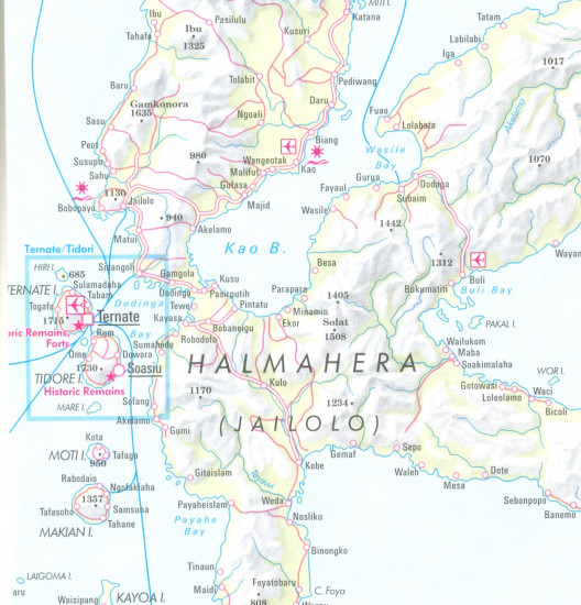 detail Indonésie (Indonesia) Papua Maluku 1:1,5m mapa Nelles