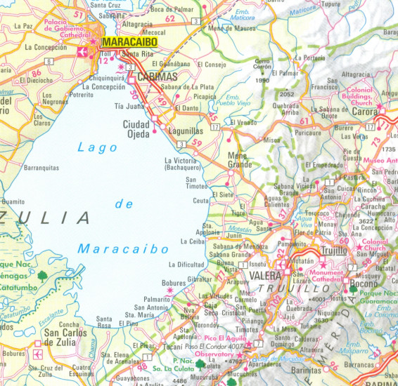 detail Venezuela, Guyana, Suriname, Fr. Guiana 1:2,5m mapa NELLES