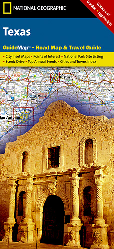 detail Texas (USA) cestovní mapa GPS komp. NGS