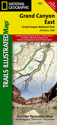 Grand Canyon Východ národní park (Arizona) turistická mapa GPS komp. NGS