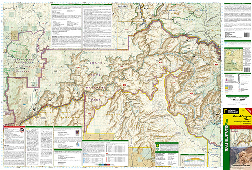 detail Grand Canyon Západ národní park (Arizona) turistická mapa GPS komp. NGS