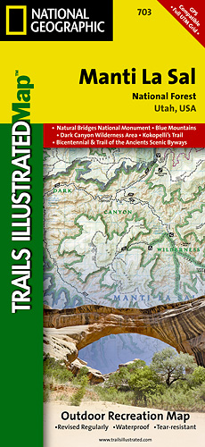 Manti-La Sal národní park (Utah) turistická mapa GPS komp. NGS