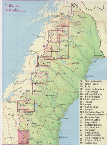 detail Fulufjället, Sälen W2 1:100t turistická mapa (Švédsko)