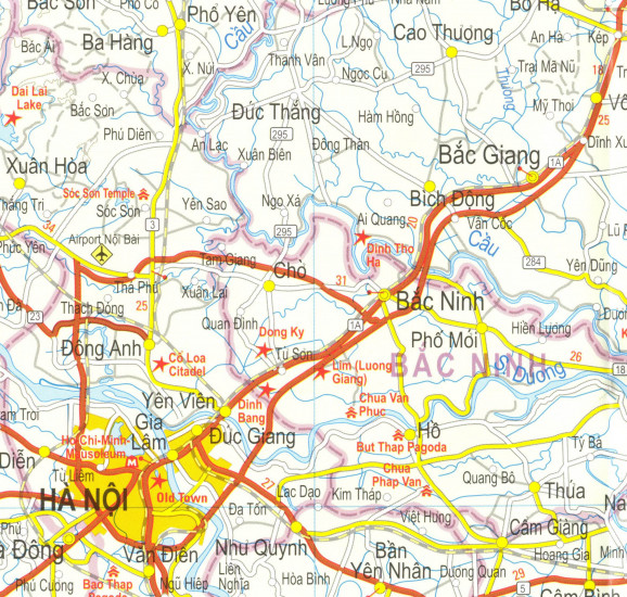 detail Vietnam Sever 1:600.000 mapa RKH