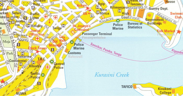 detail Tanzánie (Tanzania) 1:1,2m mapa RKH