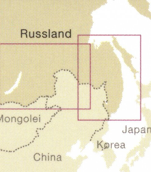 detail Rusko - Bajkal až Vladivostok 1:2m mapa RKH