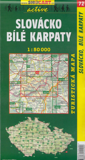 detail Slovácko, Bílé Karpaty 1:50t turistická mapa (72) SC