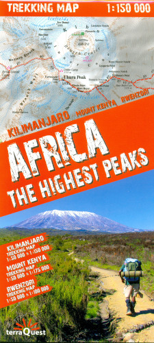 Afrika - nejvyšší vrcholy 1:150t - 1:1m trekkingová mapa TQ