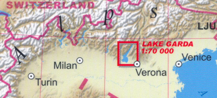 detail Jezero Garda (Lago di Garda) 1:50t turistická mapa TQ
