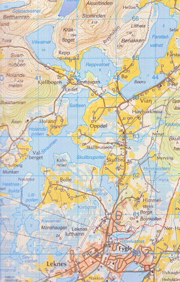 detail Vestvagoy 1:50.000 mapa (Norsko) #2673