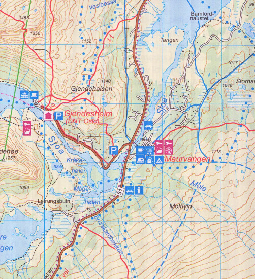 detail Jotunheimen East 1:50.000 mapa (Norsko) #2503