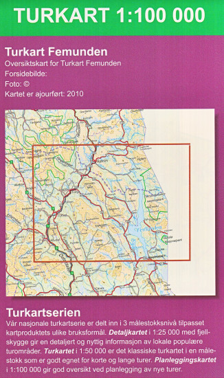 detail Femunden 1:100.000 mapa (Norsko) #2559