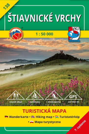 detail Štiavnické vrchy 1:50.000 turistická mapa #138 VKÚ