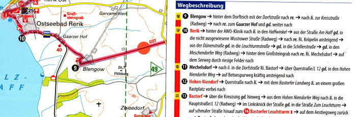 detail Ostseeküste West (pobřeží Baltu západ) 1: 50.000 průvodce na spirále ADFC