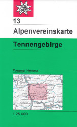 Tennengebirge 1:25 000, turistická mapa, Alpenverein #13