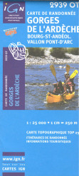 IGN 2939 OT Gorges de L´ardeche 1:25t mapa IGN