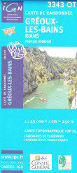 IGN 3343 OT Greoux Les Bains - Rainds 1:25t mapa IGN