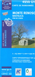 IGN 4252 OT Monte Renoso / Bastelica / PNR de Corse 1:25t mapa IGN