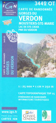 IGN 3442 OT Gorges du Verdon 1:25t mapa IGN