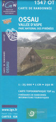 IGN 1547 OT Ossau, Vallee d Aspen 1:25t mapa IGN