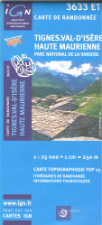 IGN 3633 ET Tignes-Val D´Isere 1:25t mapa IGN