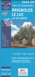 IGN 3444 OT Brignoles Le Luc 1:25t mapa IGN