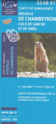 IGN 3538 ET Aiguille de Chambeyron 1:25t mapa IGN