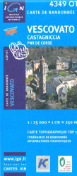 IGN 4349 OT Vescovato, Castagniccia 1:25t mapa IGN