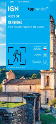 IGN 4351 OT Cervione, PNR de Corse 1:25t mapa IGN