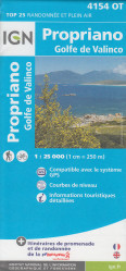 IGN 4154 OT Propriano, Golfe de Valinco 1:25t mapa IGN