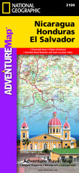 Nicaragua, Honduras & El Salvador Adventure Map GPS komp. NGS