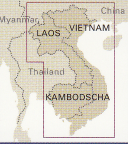 detail Vietnam, Laos & Kambodža (Cambodia) 1:1,2m mapa RKH