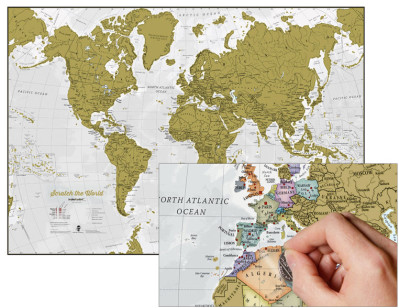 Stírací mapa světa 84x60 cm Maps International