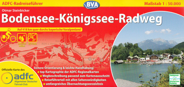 detail Bodensee - Königssee Radweg 1:50.000 průvodce na spirále ADFC